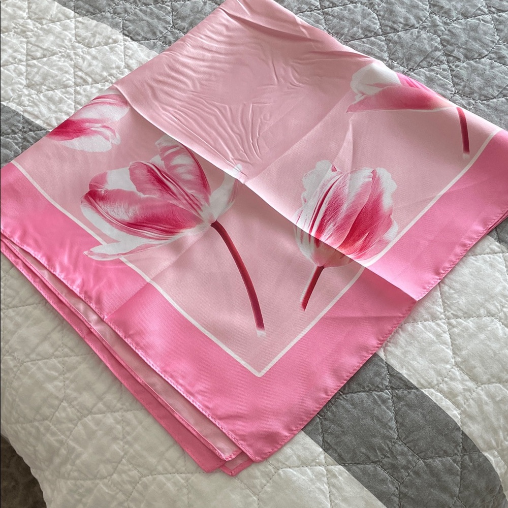 Pink Floral Scarf